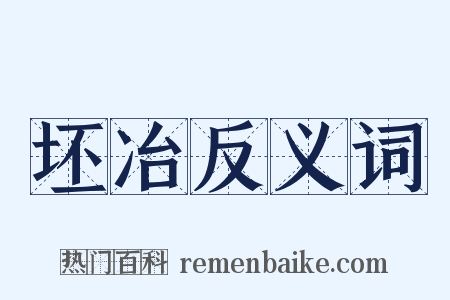 坯冶反义词是什么意思的图片